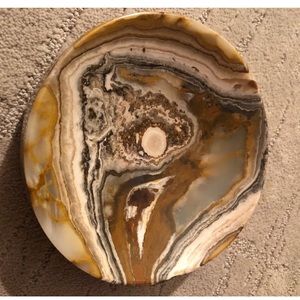 Vintage Peter Pepper Products Inc. onyx marbles ashtray 7.5” in diameter